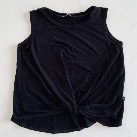 Terez Little Girls Twist Front Tank in Black - Picture 2 of 4